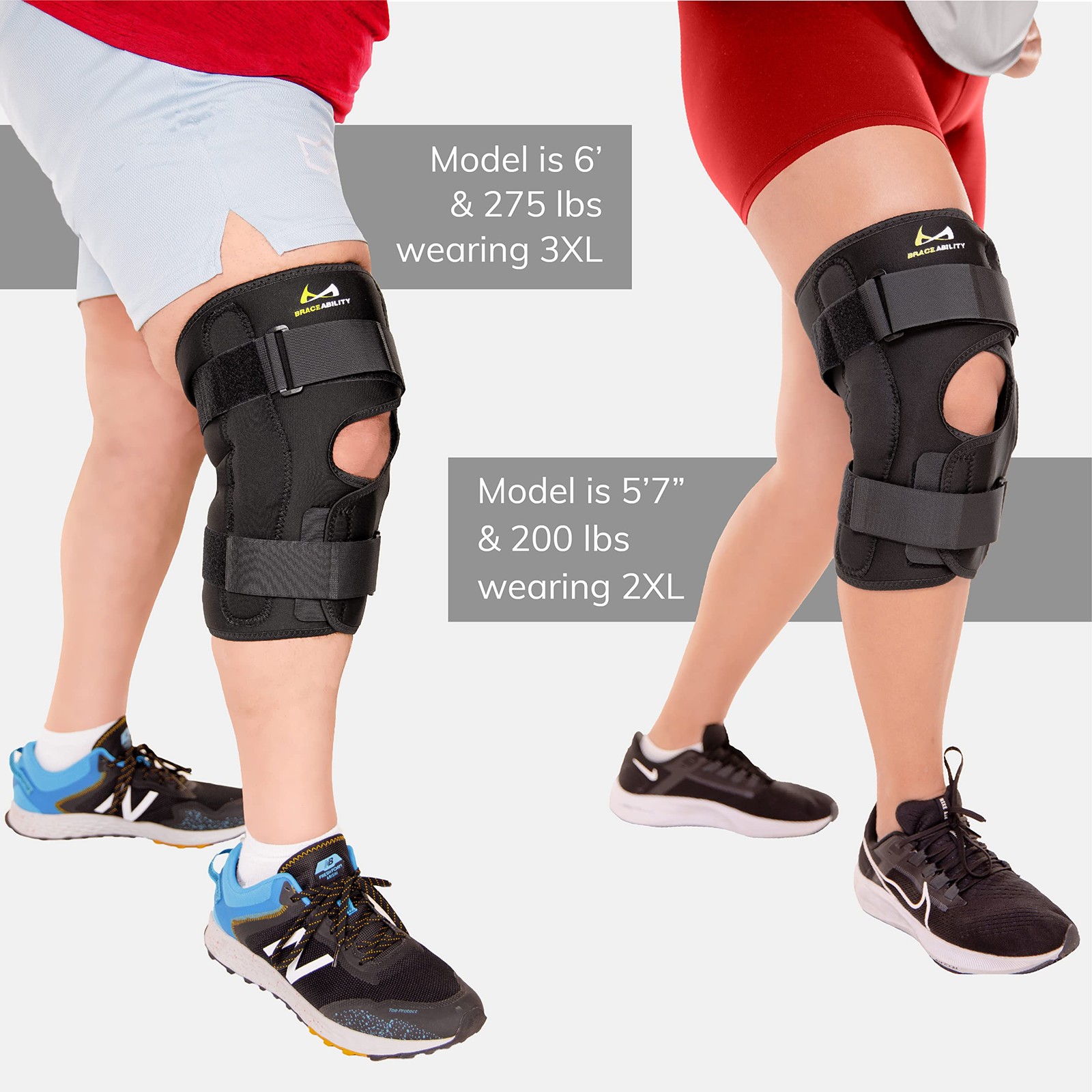 BraceAbility Obesity Hinged Knee Brace – Plus Size Large Wraparound Support