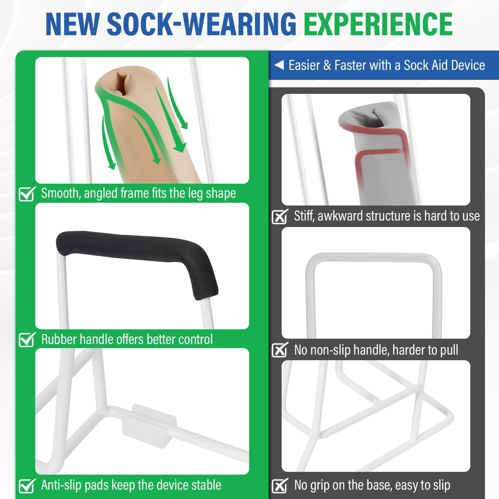 Compression Sock Aid Device – Adaptive Stocking Donner for Seniors, Medium Calf