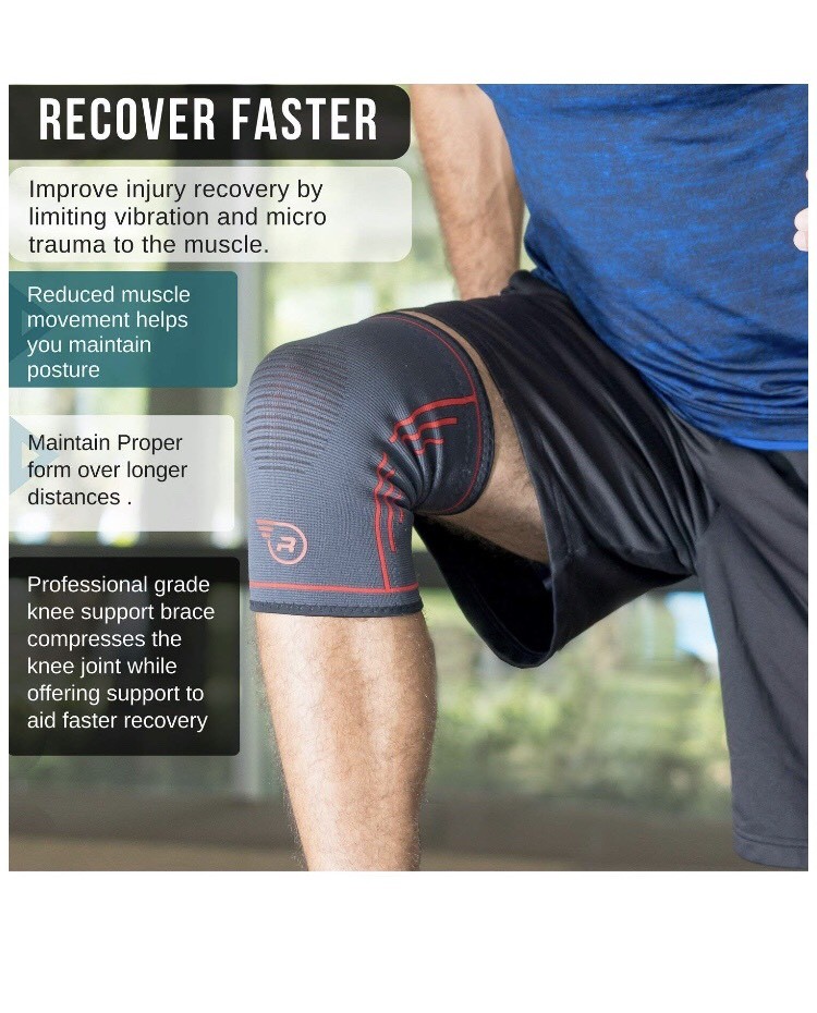L Knee Compression Sleeve-Single Wrap Stabilizer Brace for Running,Weightlifting