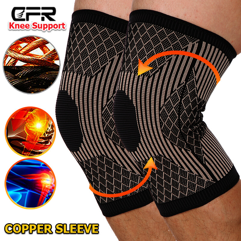 Copper Compression Knee Support Brace Joint Pain Arthritis Relief Sleeve Sport