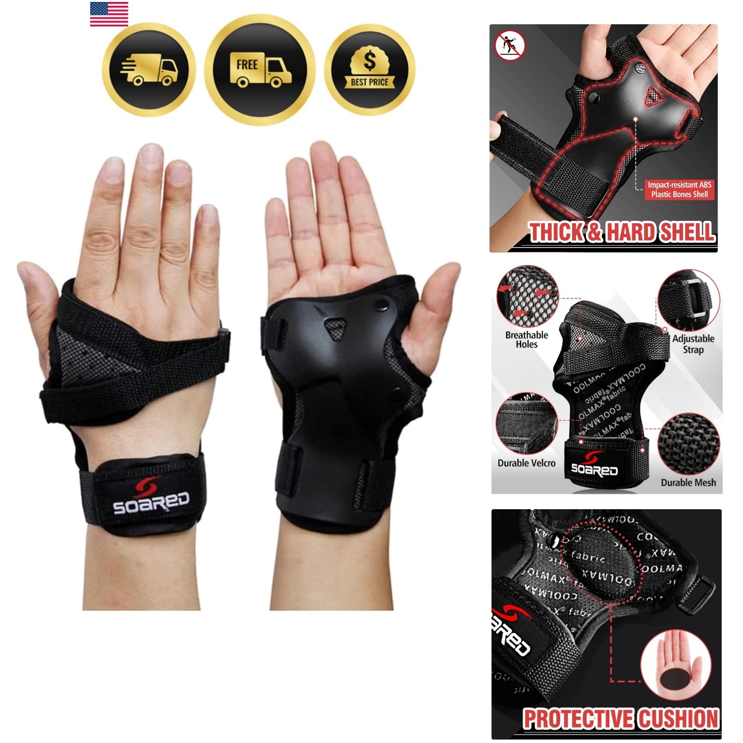 Wrist Guard Protective Gear Wrist Brace Impact Sport Wrist Support for Skatin…