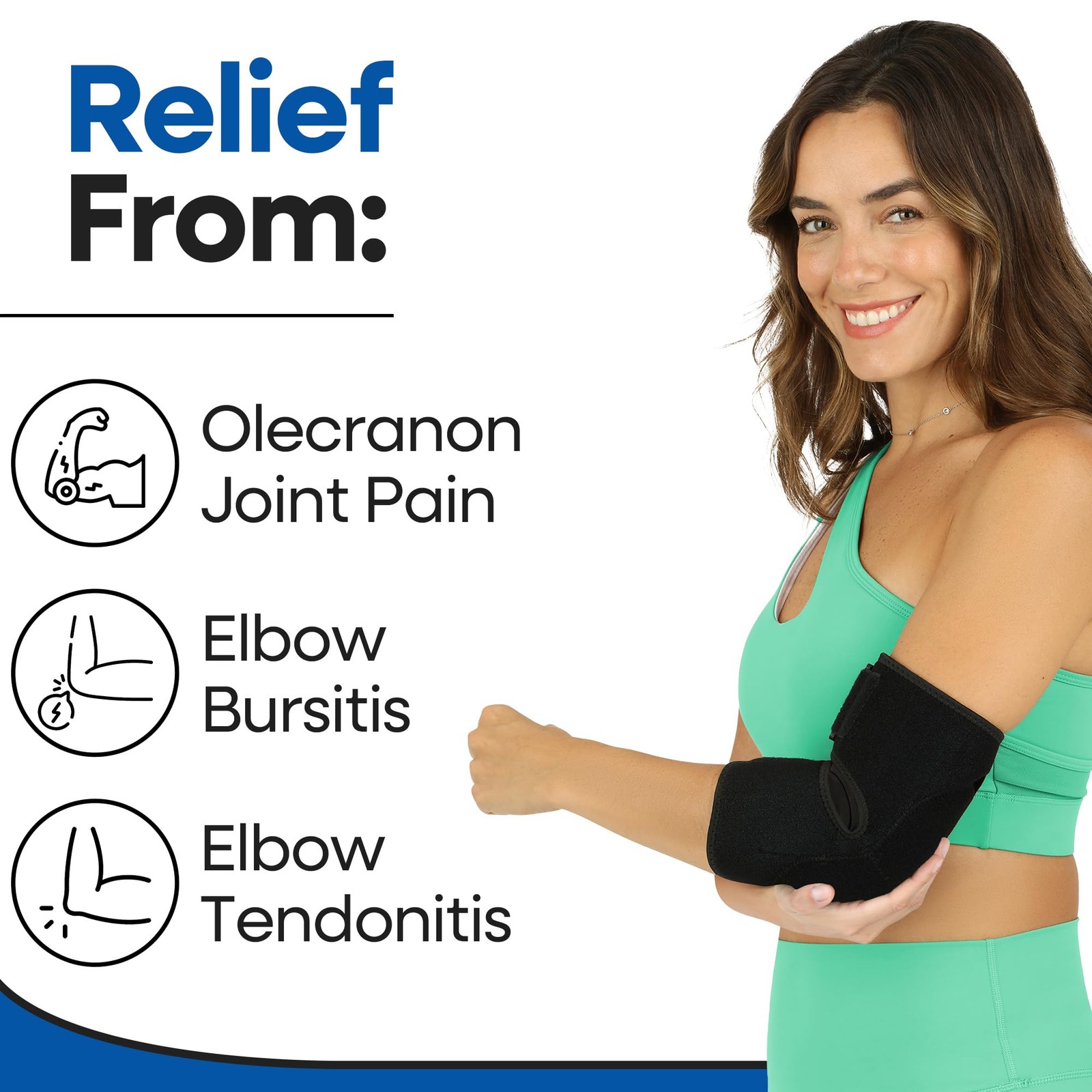 Soft Elbow Pad For Bursitis & Elbow Tendonitis Relief Wrap | Padded Compressi…