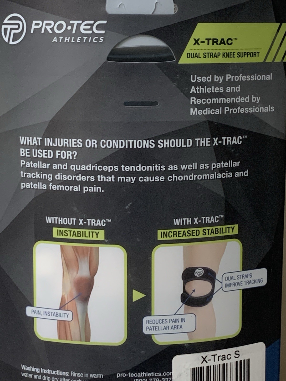 Pro-Tec Athletics X-Trac Dual Strap Knee Support Size Small NEW