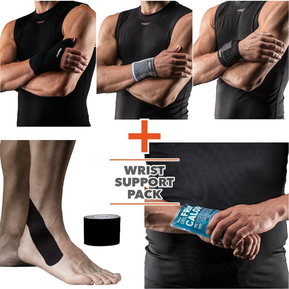 Wrist Support KIT-5 in 1-Includes 3types of wrist supports,kinetape,ice compress