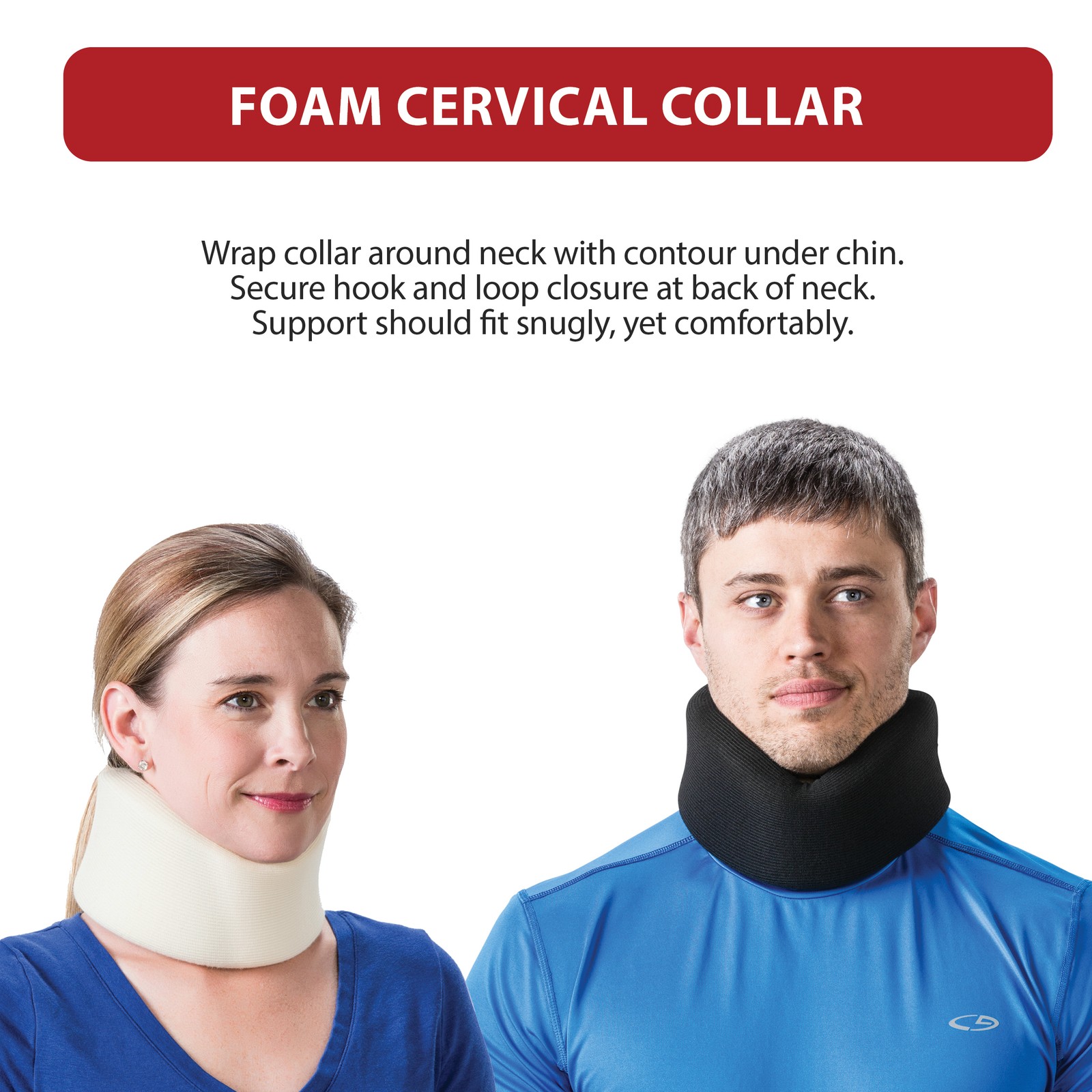 Core Products Adjustable Foam Cervical Collar Black Helps Relieve Neck Pain USA