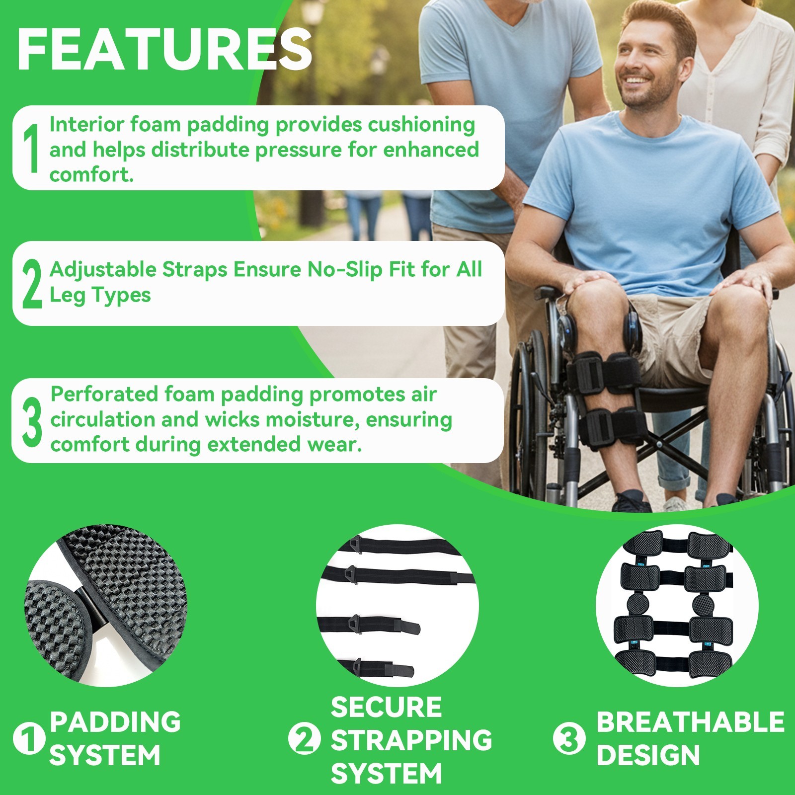 Adjustable ROM Knee Brace, Post-Op Recovery Immobilizer,Left Right Leg Support