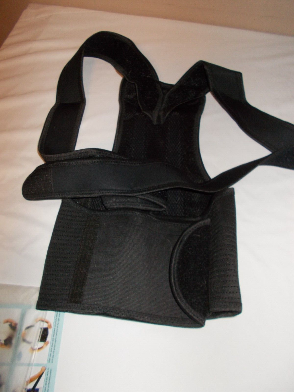 New Back Brace Size M Solid Black 1pc Breathable Pain Relieving Back Support