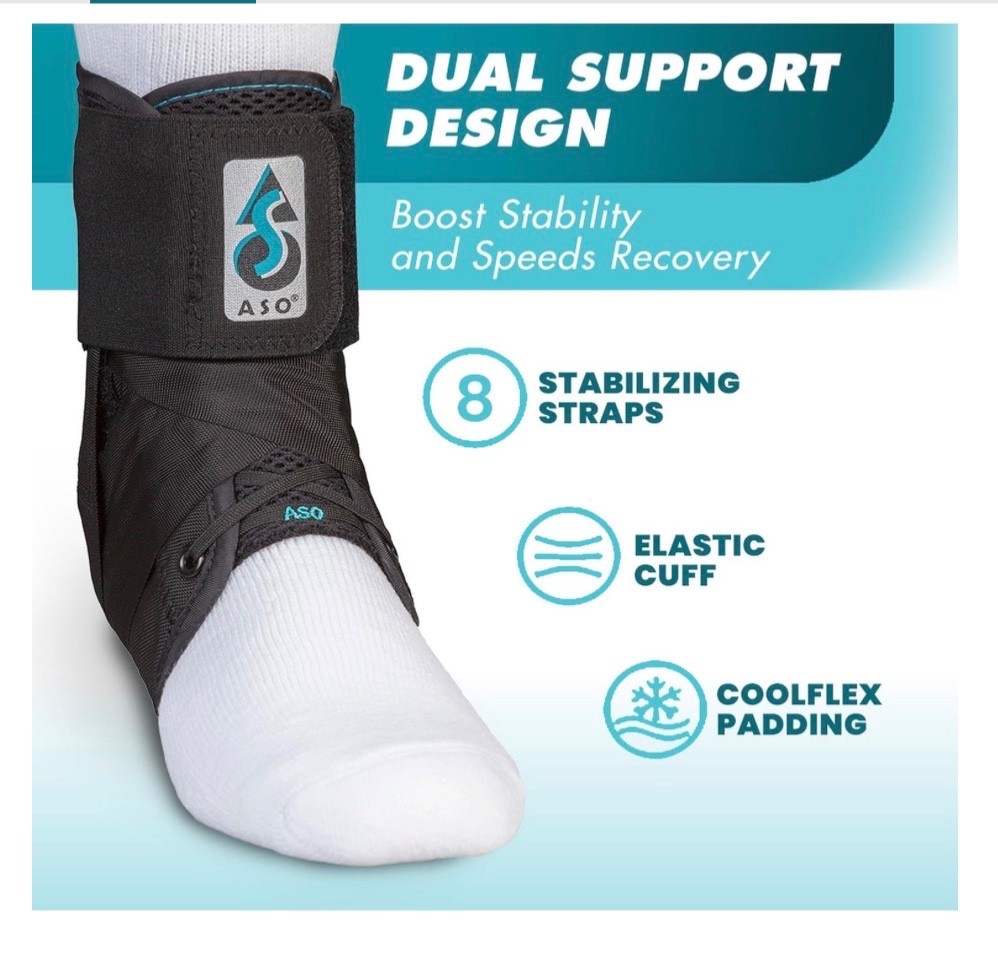 Med Spec ASO Ankle Stabilizer Small Black – Ankle Brace – Open Box NEW L@@K!