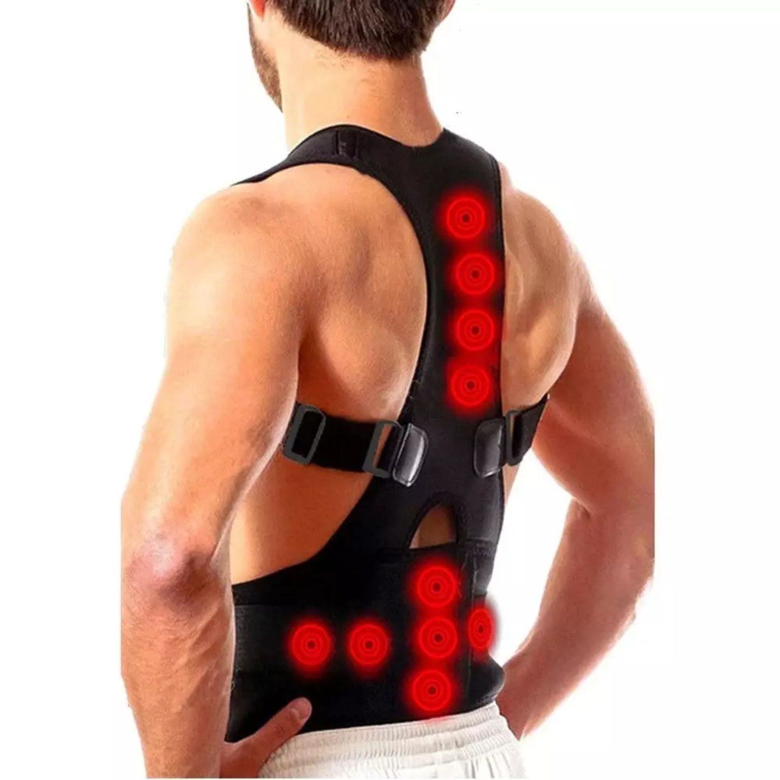 Posture Corrector Support Magnetic Back Shoulder Brace Belt Large Waist 34″-40″