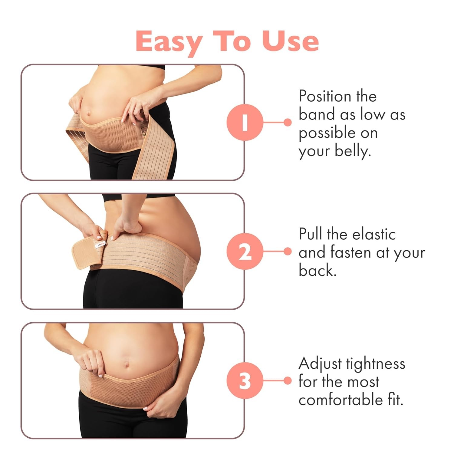Adjustable Maternity Belt Back Support – Comfort & Relief for 46-In Belly