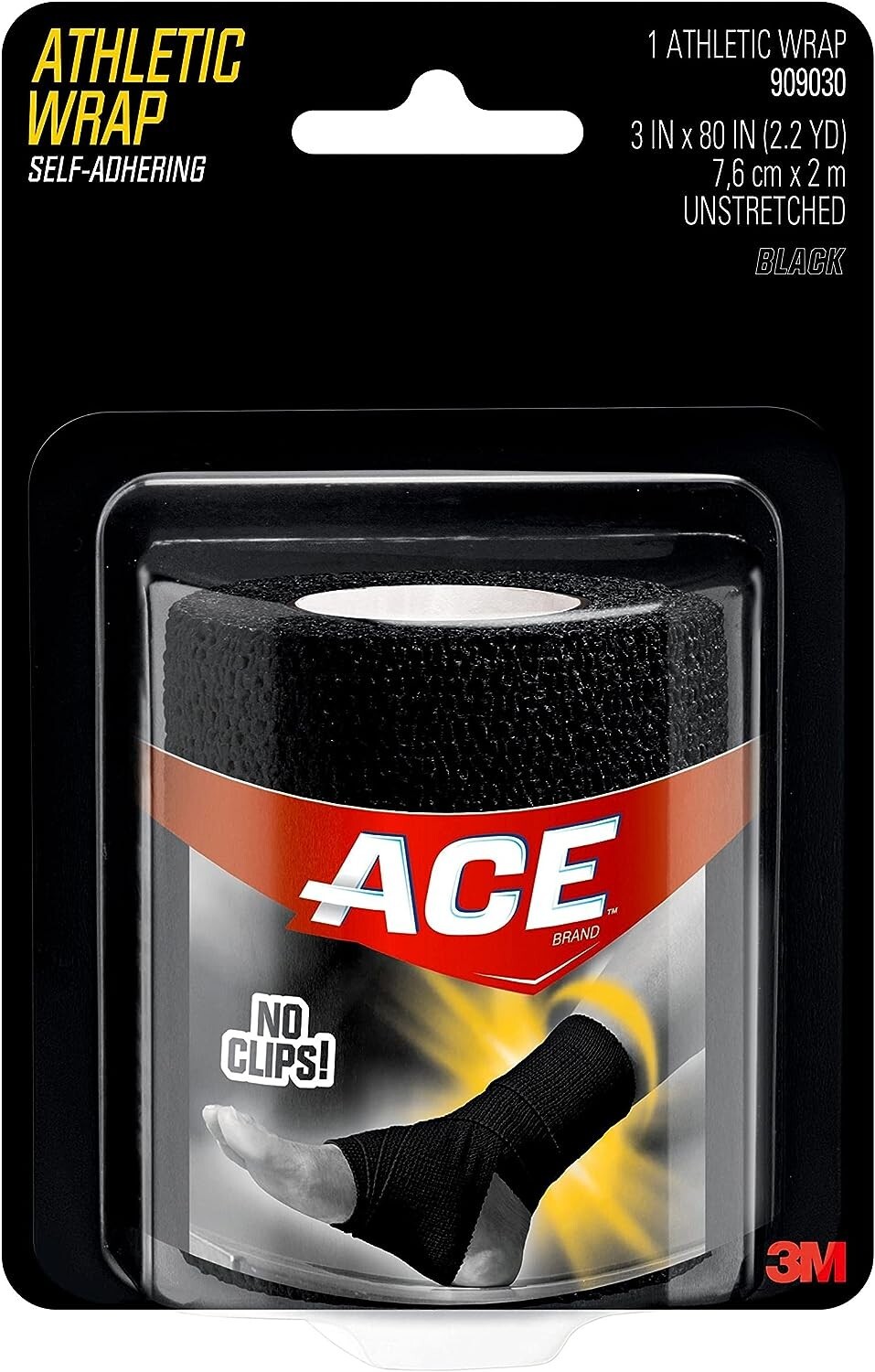Ace Athletic Wrap, Black 1 Pack