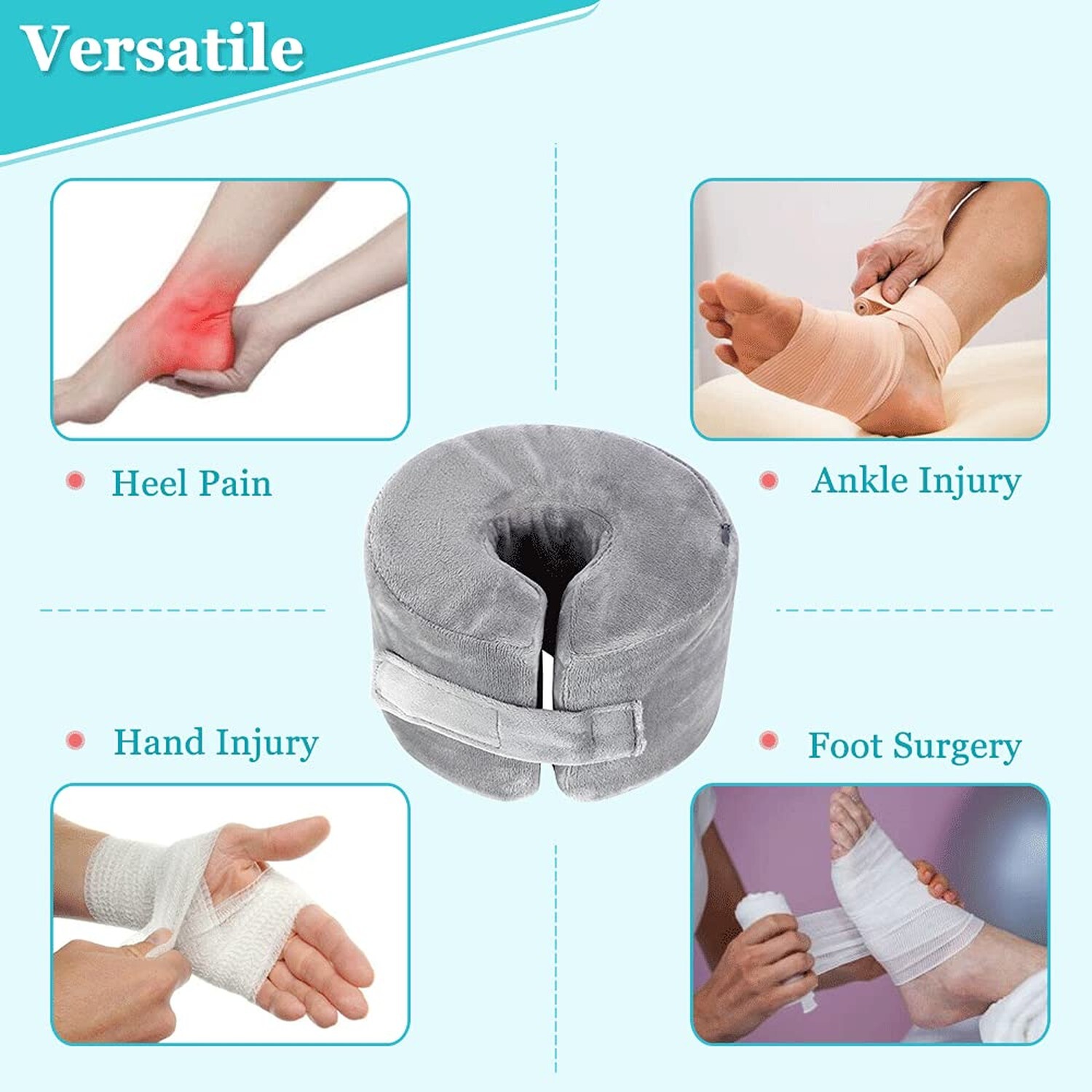Foot Support Pillow Heel Protectors Foot Cushion for Pressure Sores Ulcer Ank…
