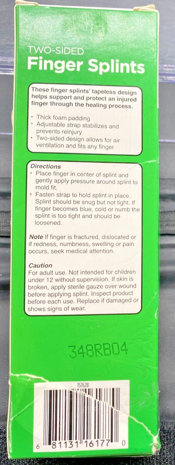 Equate – Two-Sided Finger Splints 1M & 1L- Supports & Protects Fingers.