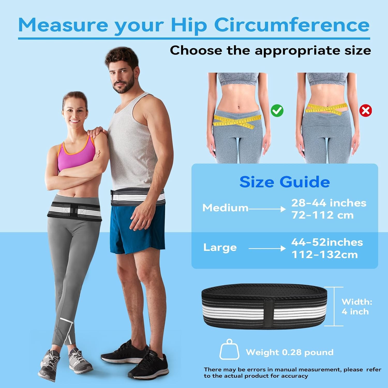Waist Belt Sacroiliac Hip Belt, Lumbar Support Sciatica Pain Relief, Sacroiliac