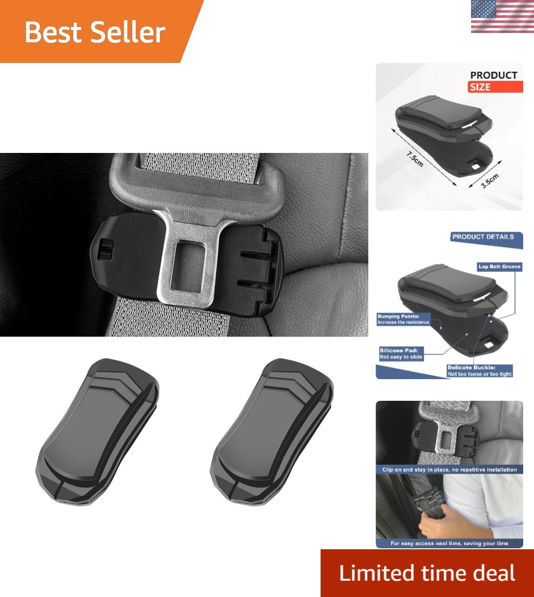 Positioner Clip, Shoulder Belt Adjuster for Neck & Shoulder Comfort, 2 Pcs | …