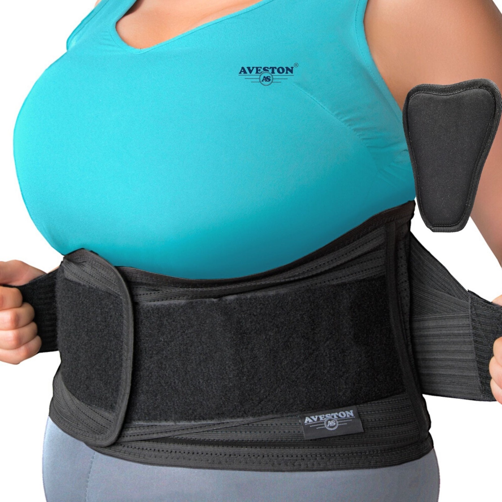 AVESTON Lumbar Brace Back Support Belt Lower Waist Pain Relief Thin Light Medica