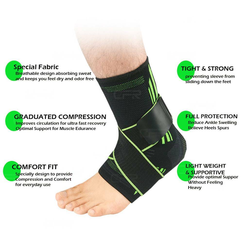 Sports Ankle Brace Compression Support Sleeve Achilles Tendon Ligament Sprain DS