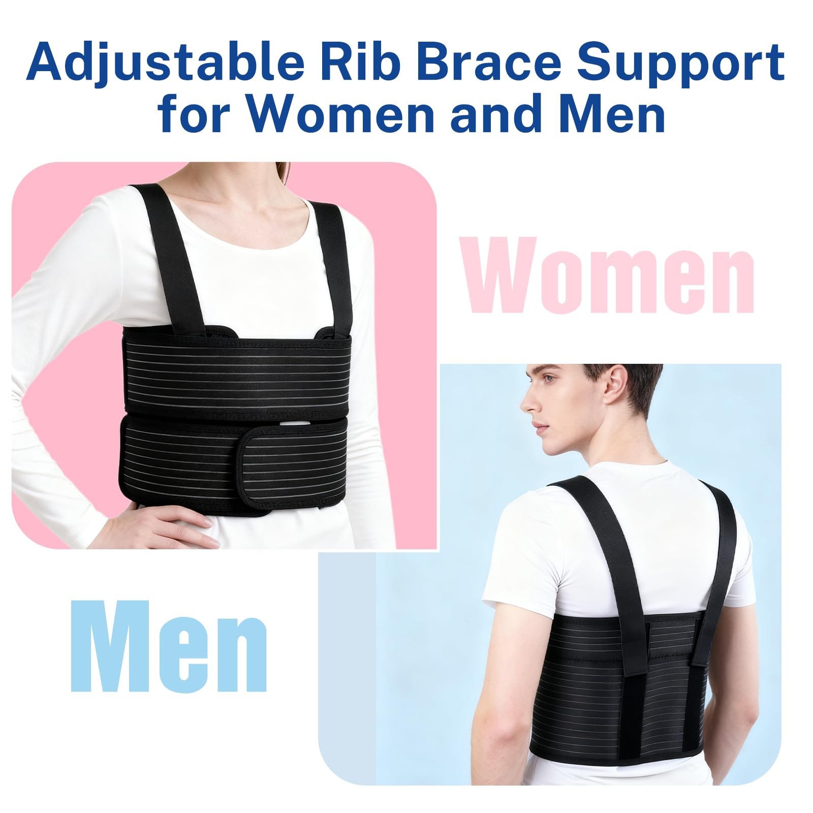 Rib Injury Chest Binder Brace for Cracked Ribs – Rib Support Brace for Women …