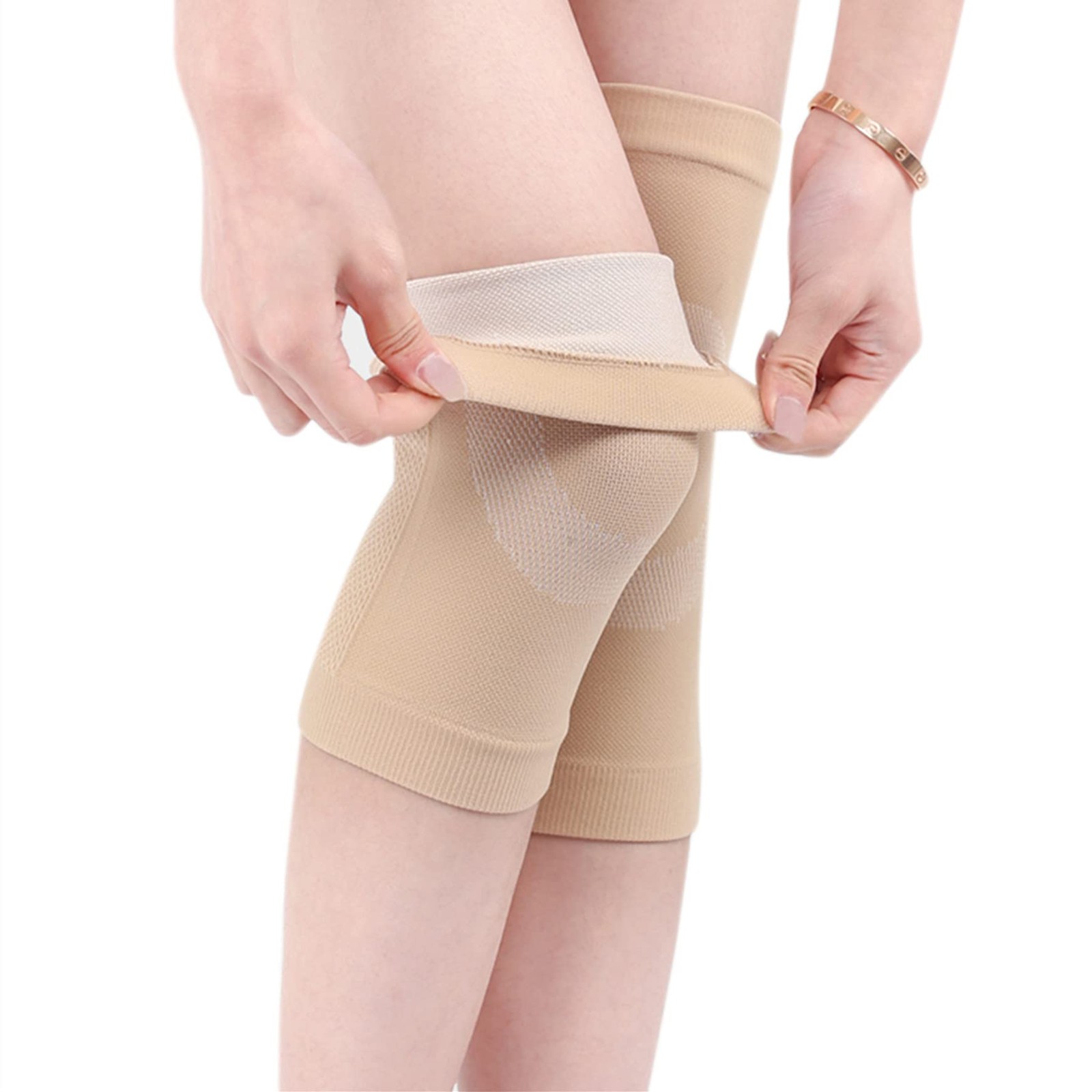 1 Pair Compression Knee Sleeve for Men Women, Cotton Knee Brace Leg Support f…