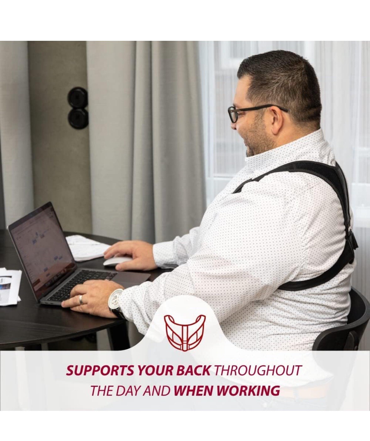 Adjustable Posture Corrector Back Straightener Support Shoulder Brace Black