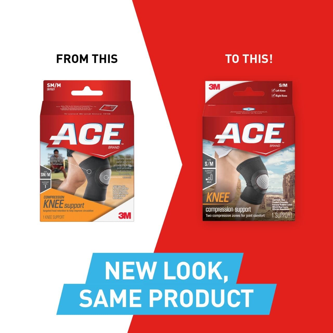 ACE™ Brand Compression Knee Support Neoprene, Small/Medium (Pack of 1), Black