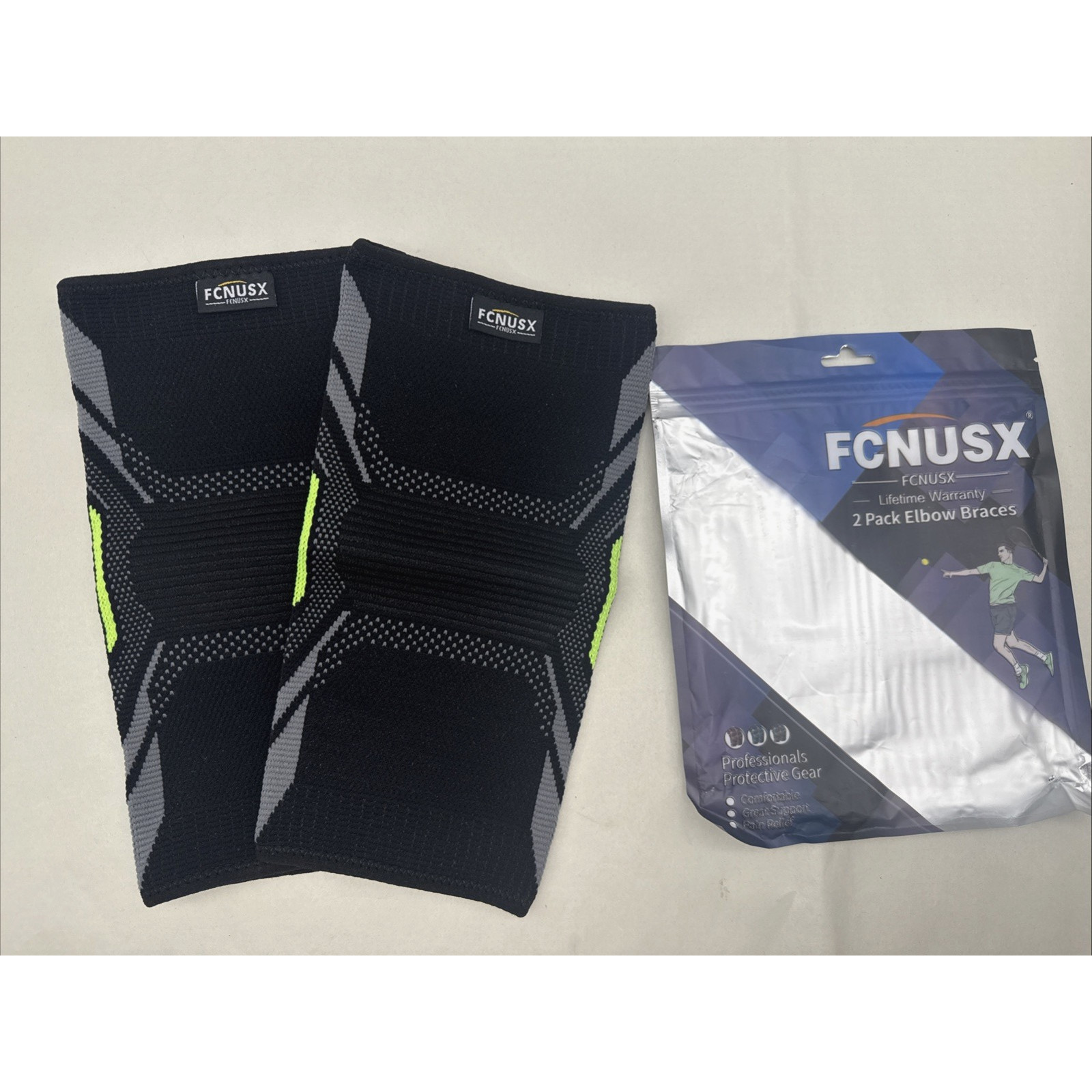 FCNUSX Elbow Braces Tendonitis Tennis Elbow Arm Strap Pain Relief Black Medium