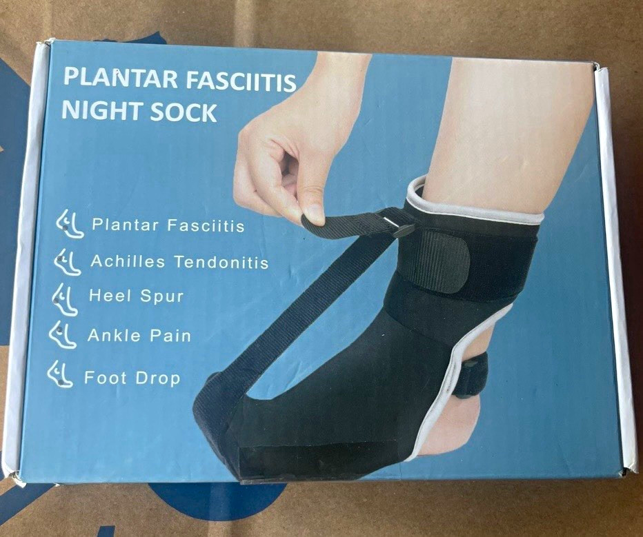 B23 Plantar Fasciitis Night Sock Splint Foot/Ankle Brace Size S Black