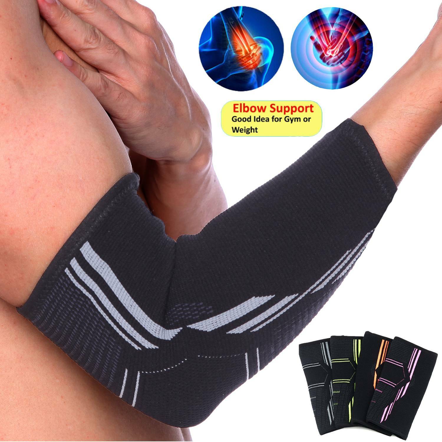 Copper Elbow Support Brace Arm Compression Sleeve Joint for Arthritis Joint Pain