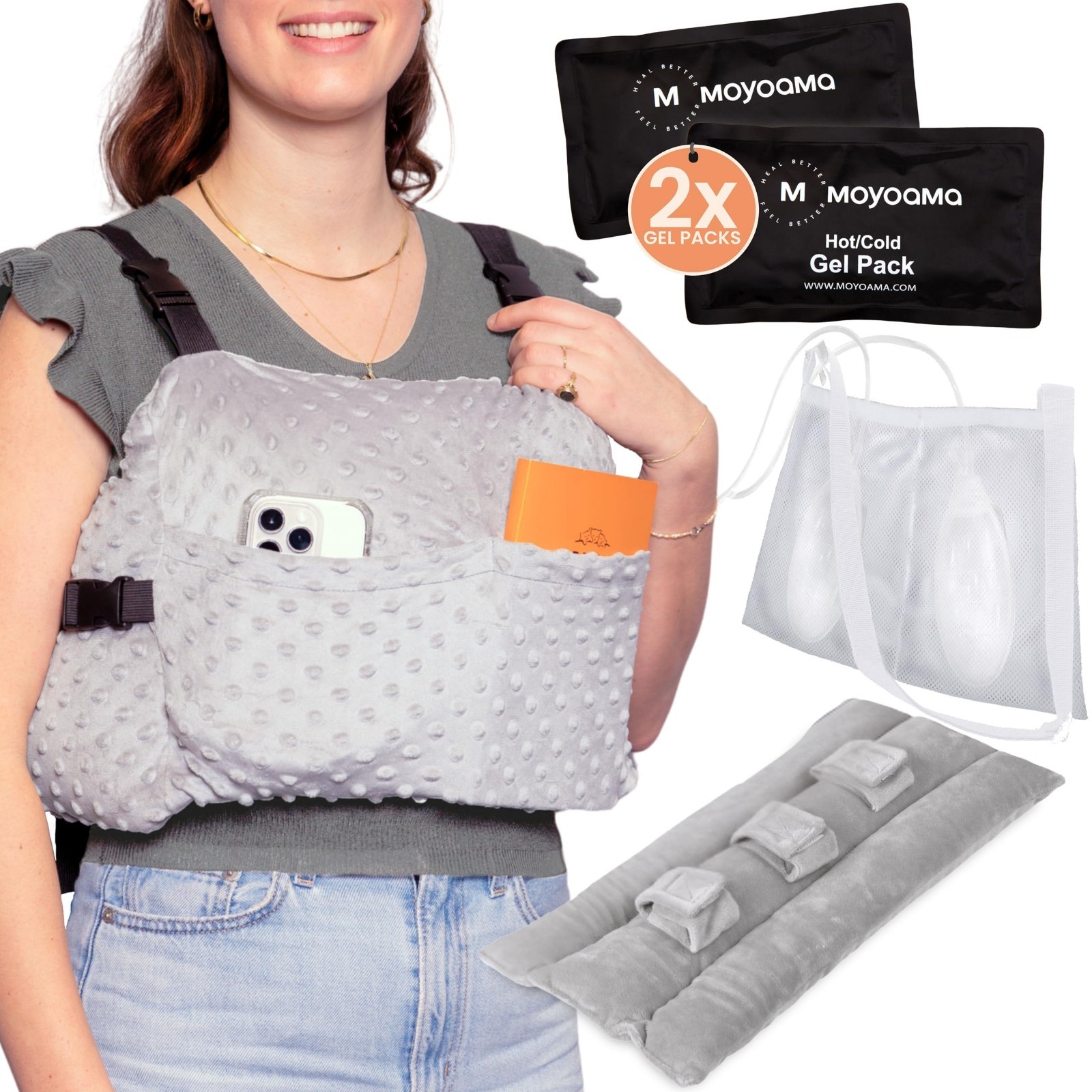 Post Mastectomy Pillow with Secure Strap & Washable Cover – Breast Surgery Recov