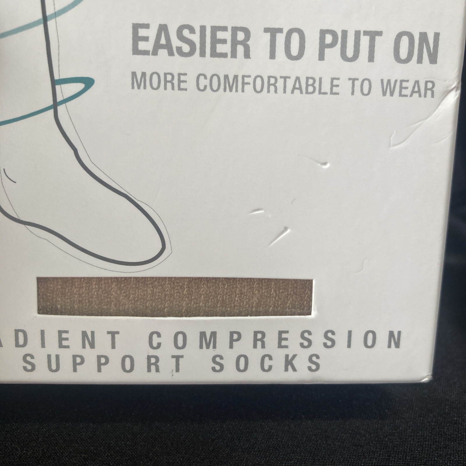 NEW Core-Spun 20-30mmHg Gradient Compression Support Socks Size L Khaki