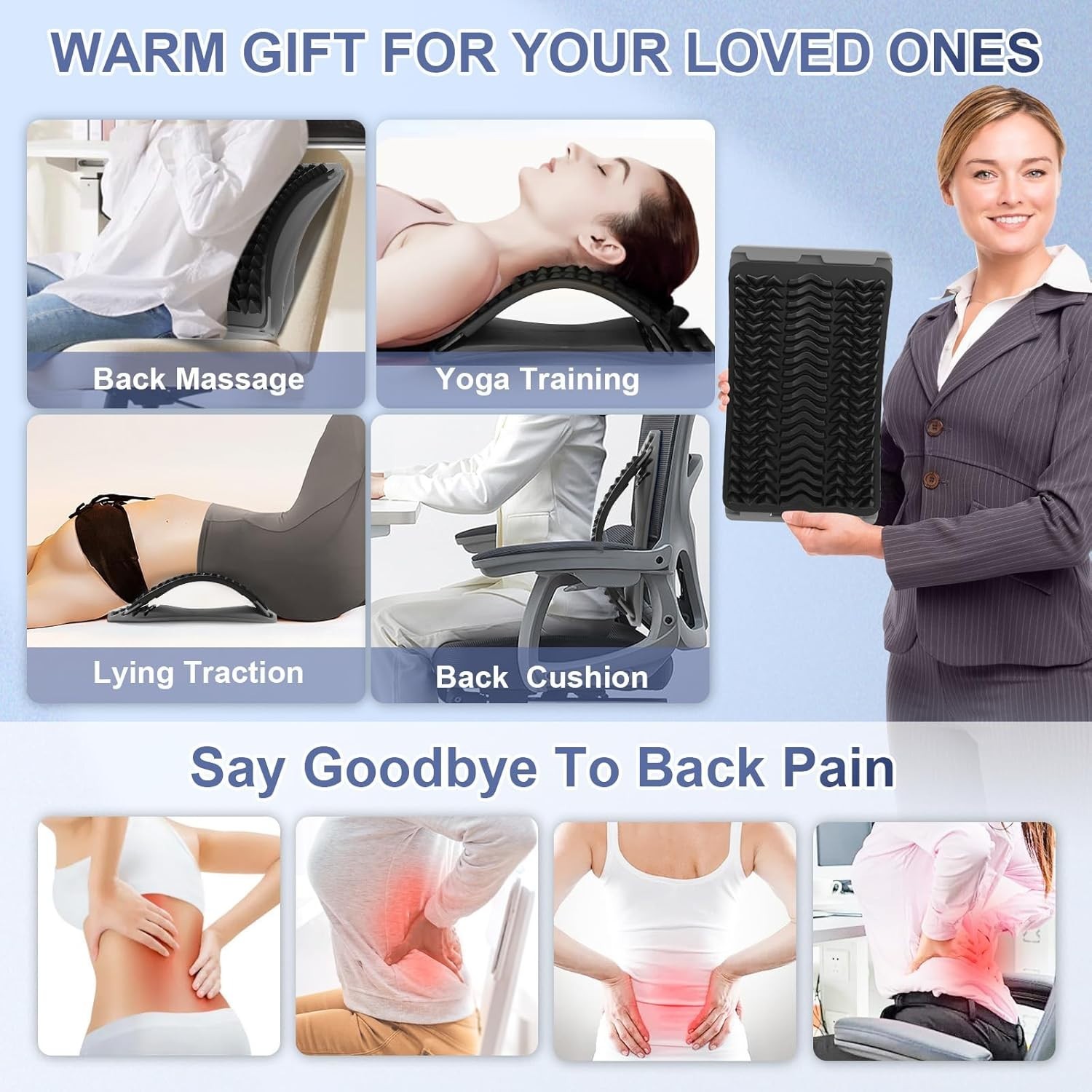 Back Stretcher for Lower Back Pain Relief, Multiple Level Adjustable Arch Lum…