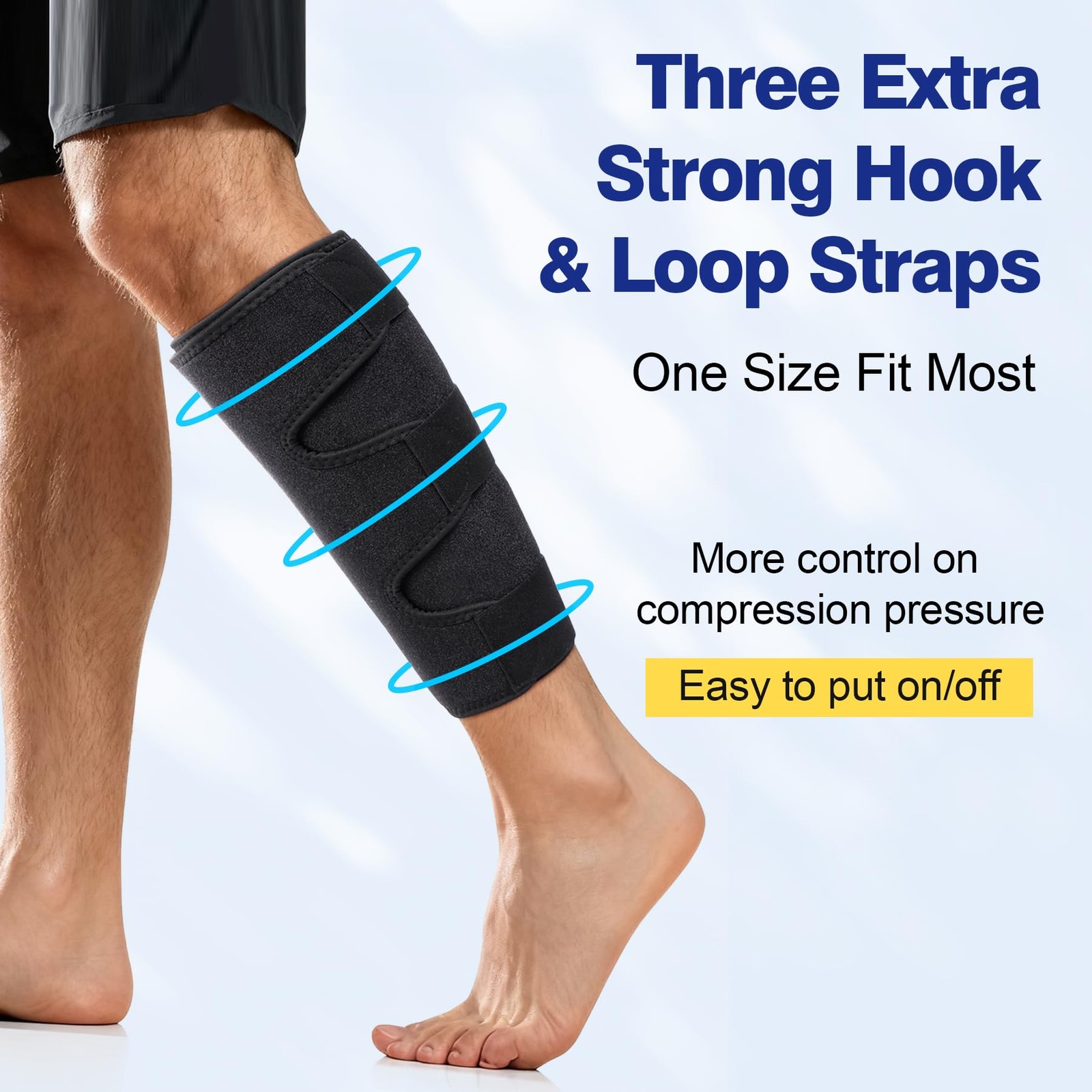 Neoprene Calf Compression Brace, Adjustable Wrap for Muscle Strain, Shin Spli…