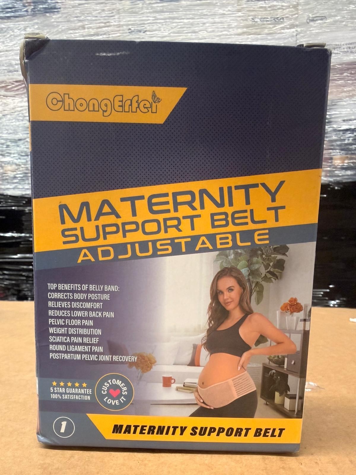ChongErfei Adjustable Maternity Support Belt – Pregnancy Belly Band – Size 1