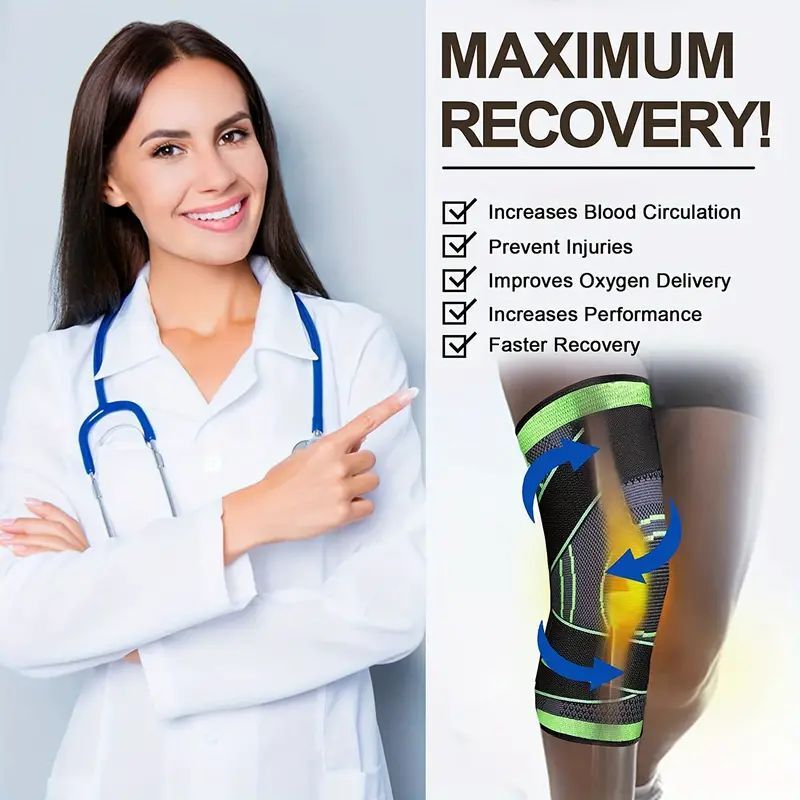 2x Knee Sleeve Compression Support for Arthritis Pain, Running Safety,Men/Women