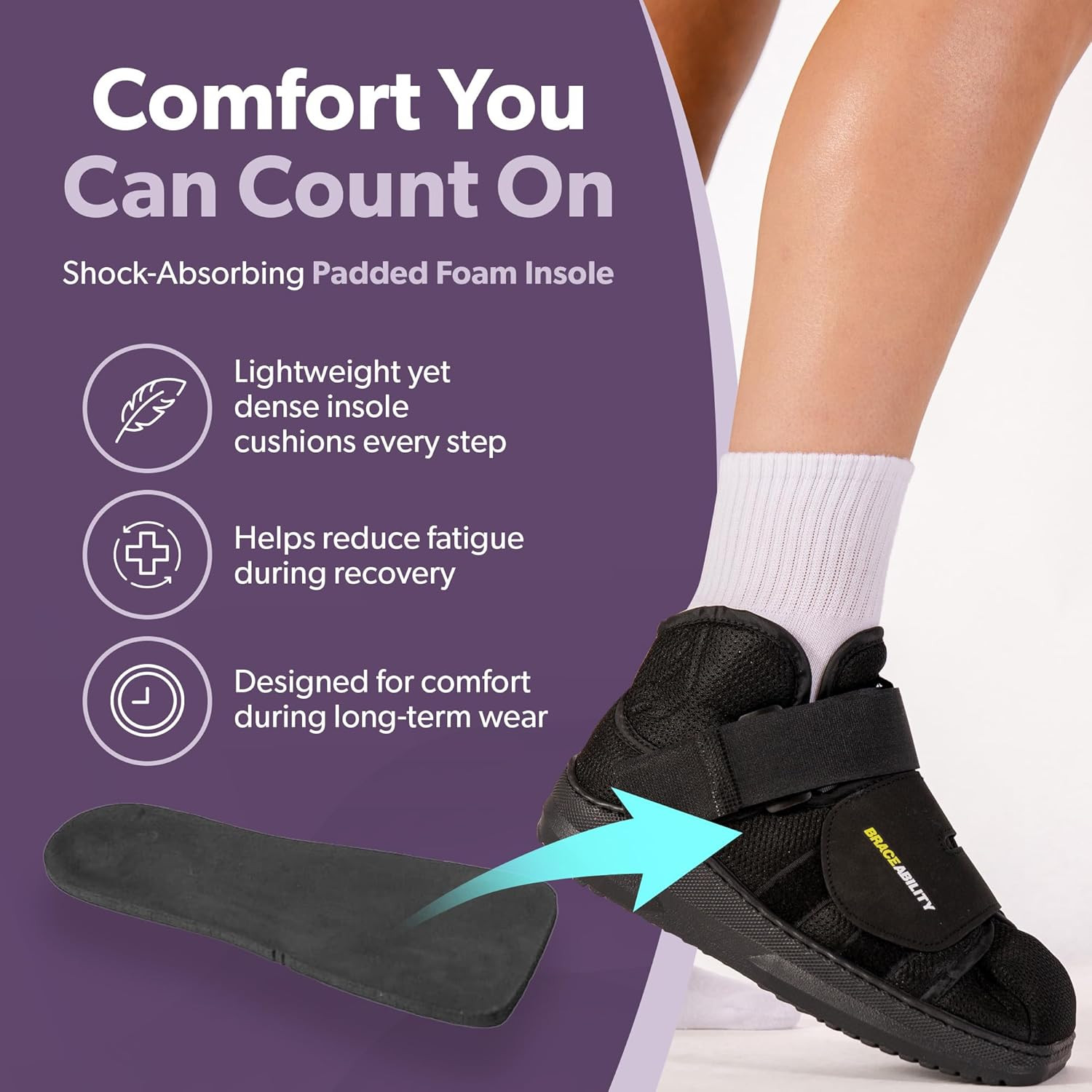 Braceability Closed Toe Medical Walking Shoe – Lightweight Broken Toe Cast Boot,