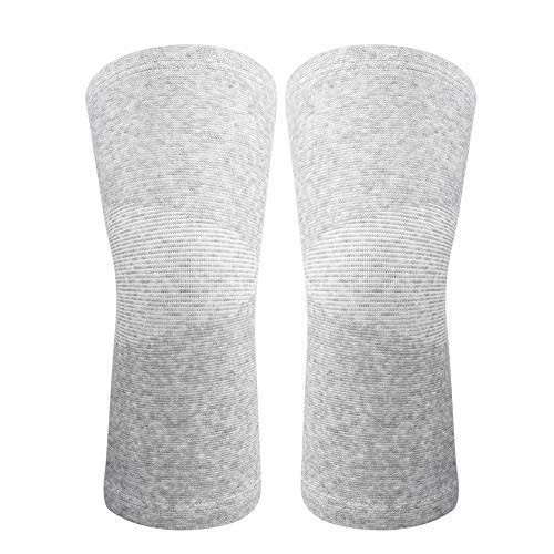 Bamboo Charcoal Knee Sleeve Elastic Knee Brace Pain Relief Support Unisex Gray L