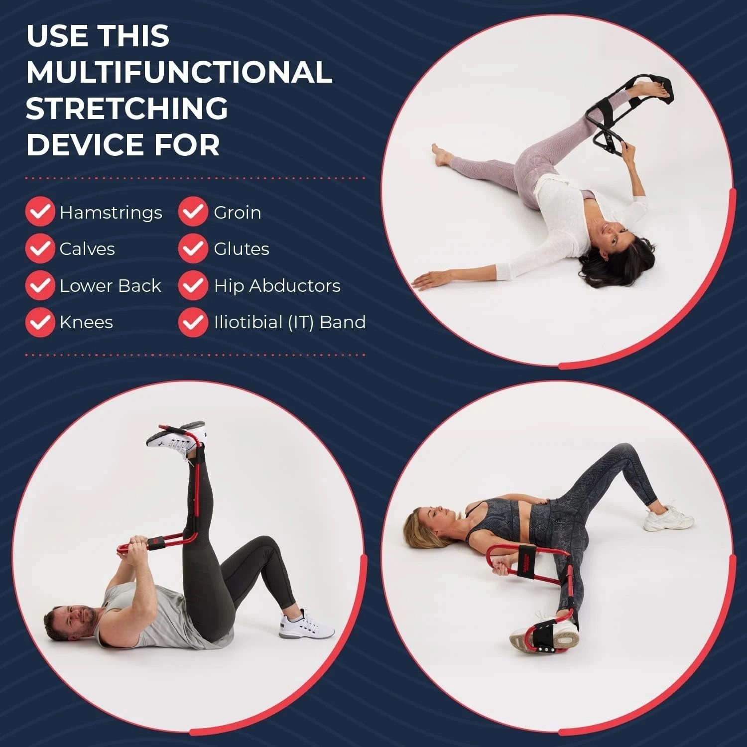 – Hamstring, Lower Back & Calf Stretcher – Knee Extension & Pain Relief