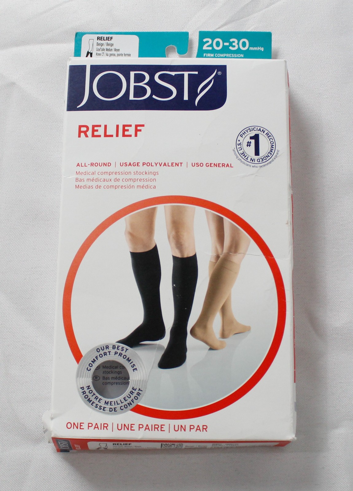 Jobst Unisex 20-30 mmHg Closed Toe Compression Knee High Socks NN7 Beige Med NWT