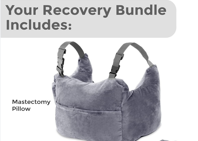 Mastectomy Pillow for Post Surgery Chest/ Breast Recovery, Gray