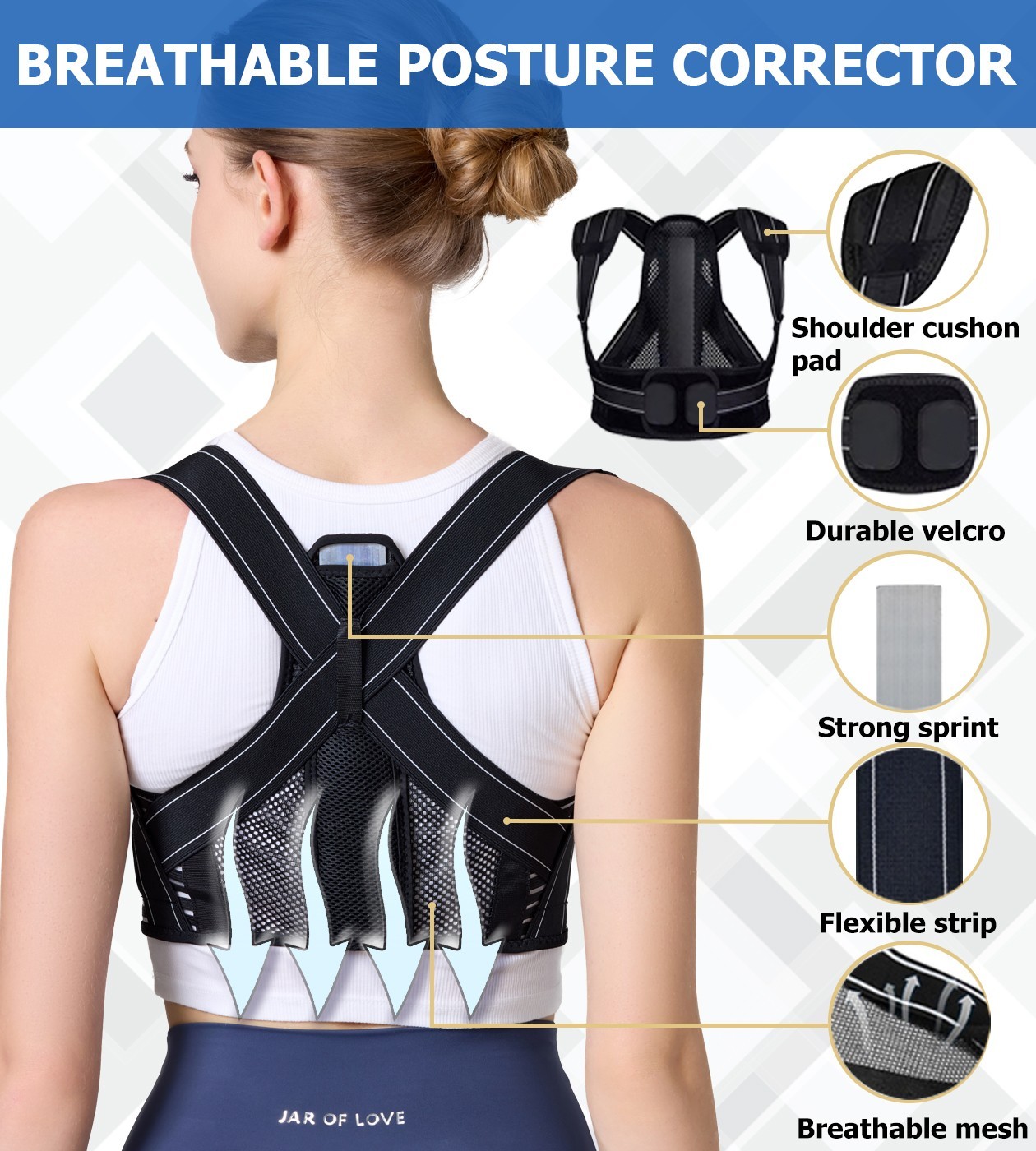 Posture Corrector for Women Comfortable Upper Back Brace Device (Open) New