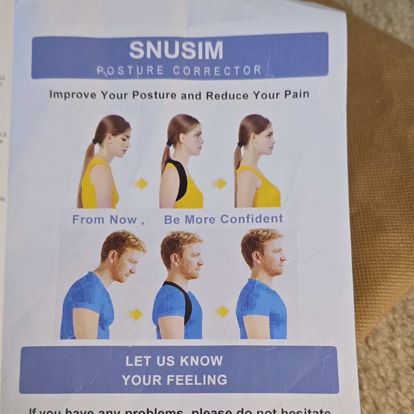 SNUSIM Adjustable Posture Corrector Brace Chest 28″-48″ Back/Shoulder Black