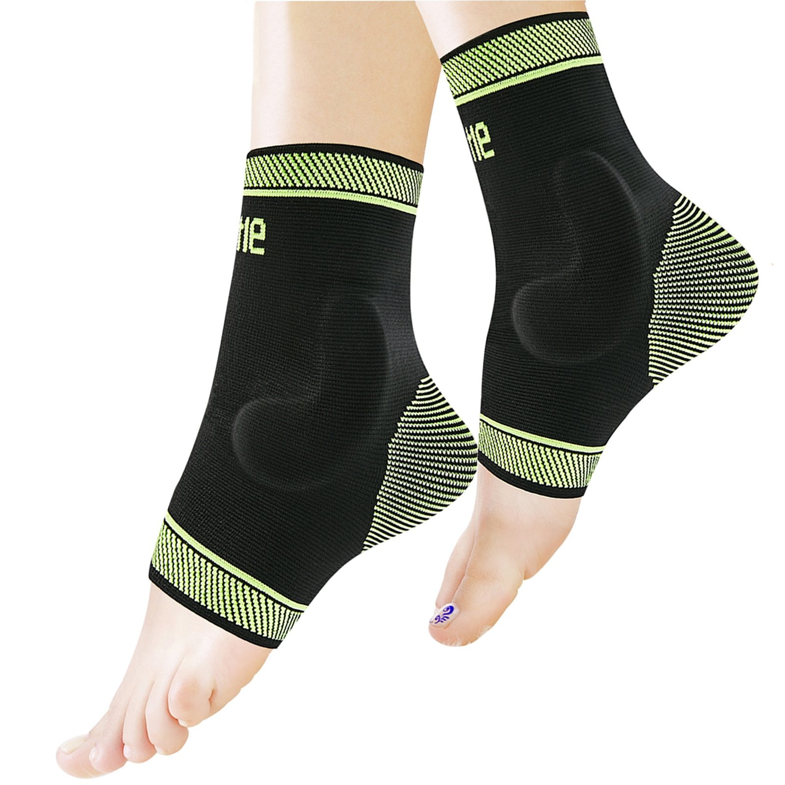 Protle Adjustable Foot Socks, Ankle Brace Compression Support M, Black-M