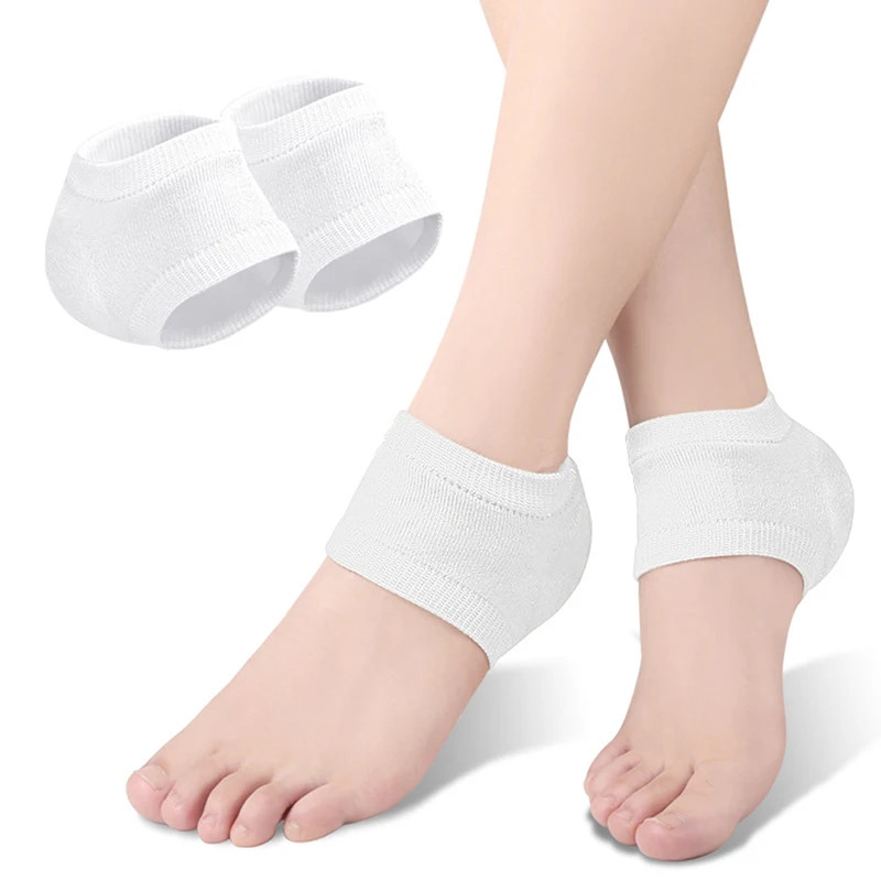 2pc=1pair Gel Silicone Heel Protector Sleeve Heel Cup Pad Plantar Fasciitis Supp
