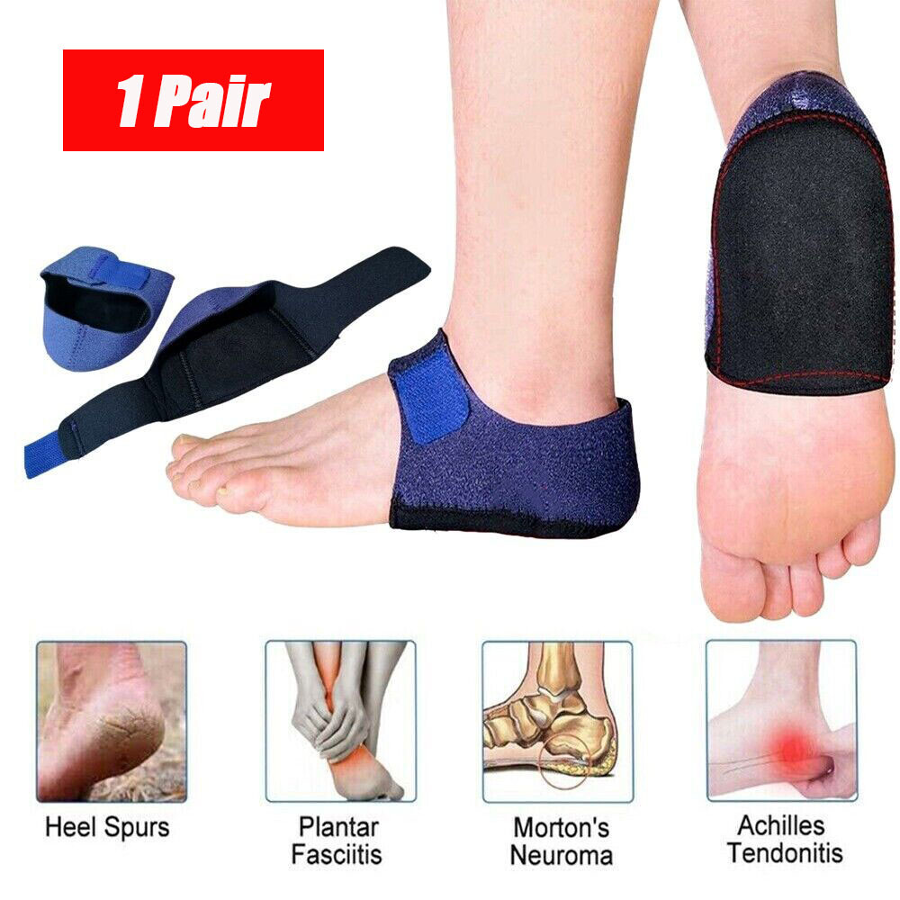 1 Pair Heel Protectors Pads Plantar Fasciitis Arch Wrap Support Foot Pain Relief