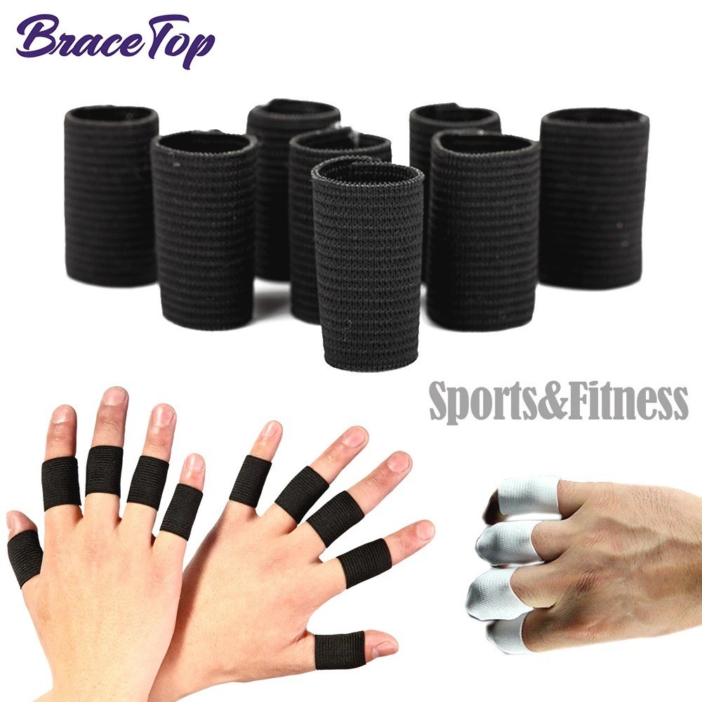 10pcs Finger Compression Sleeves Protector Support Pain Management Elastic Fiber