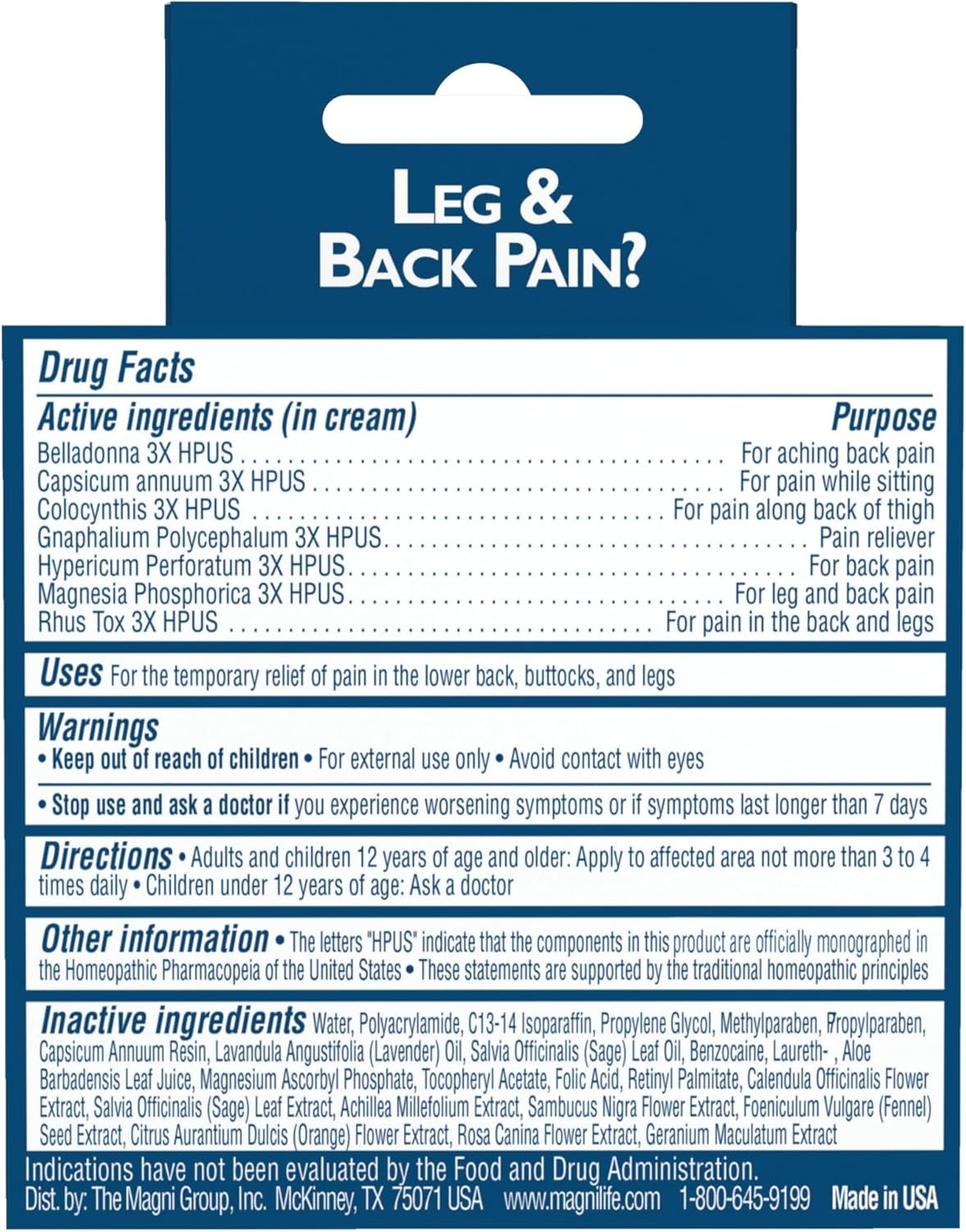 Leg & Back Pain Relief Cream, Fast-Acting Pain Relief, Naturally Soot