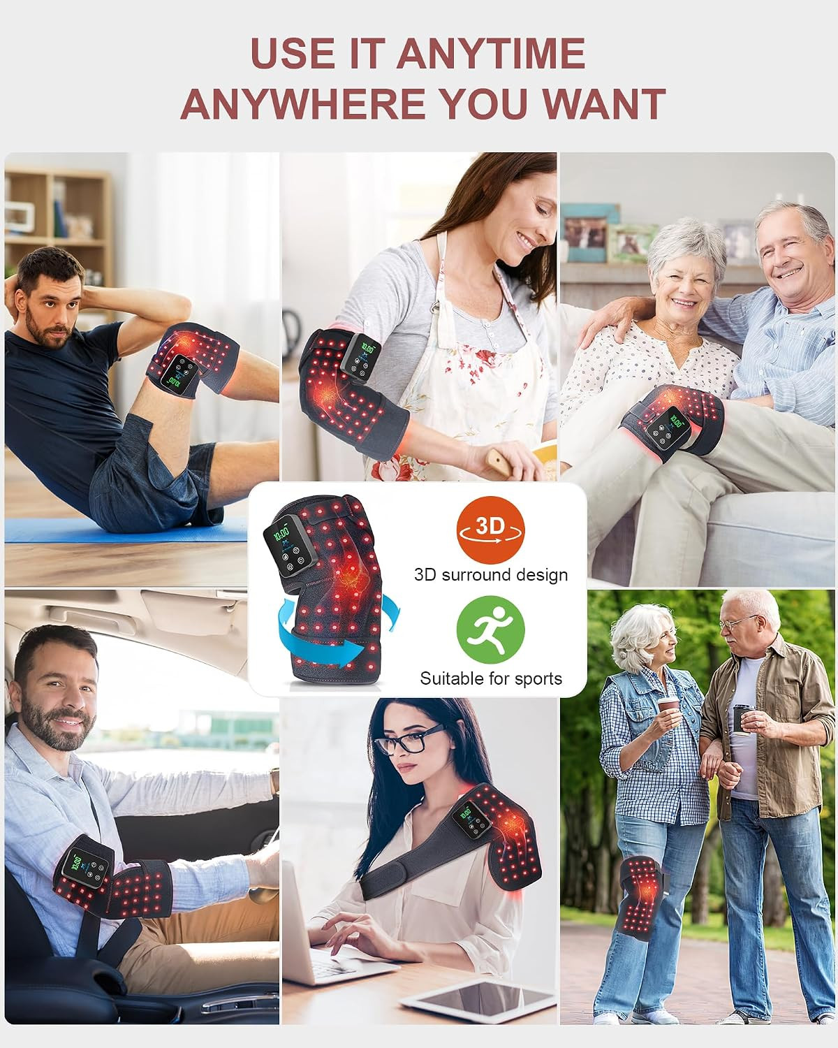 Rechargeable Red Light Therapy Knee Wrap – Pain Relief for Joints & Muscles