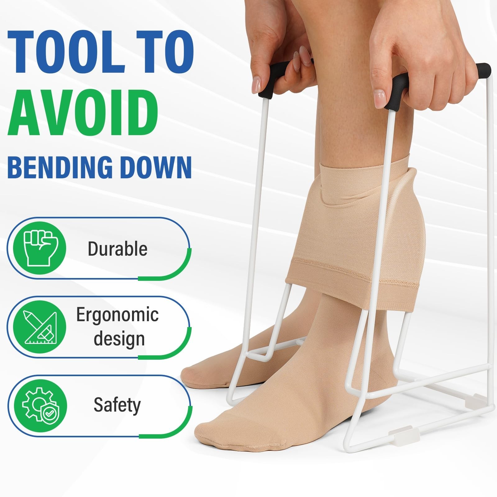 Compression Sock Aid Device – Adaptive Stocking Donner Tool for Seniors, Medium