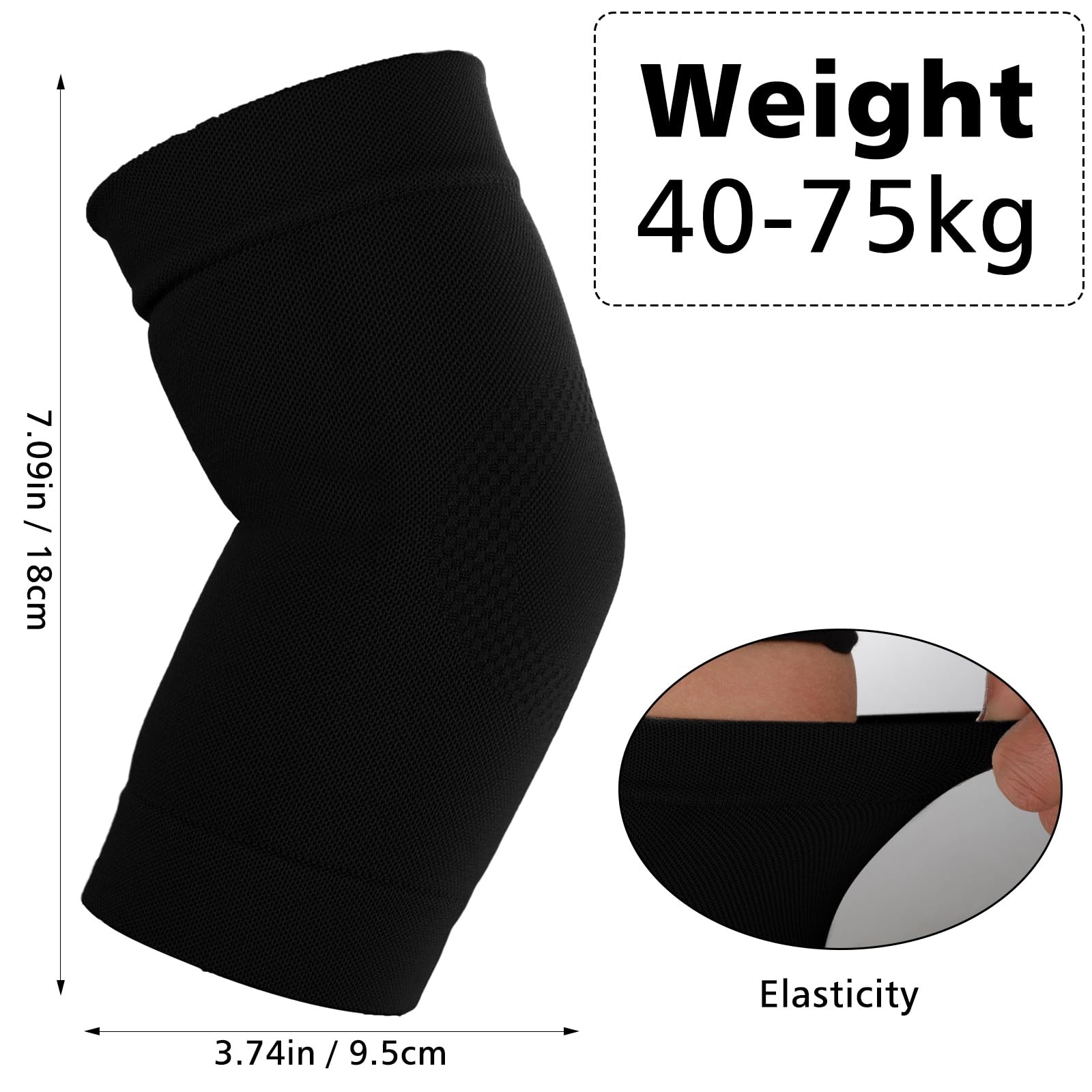 Sibba Elbow Compression Sleeve, 1 Pairs Arm Support 1 Pair, Black