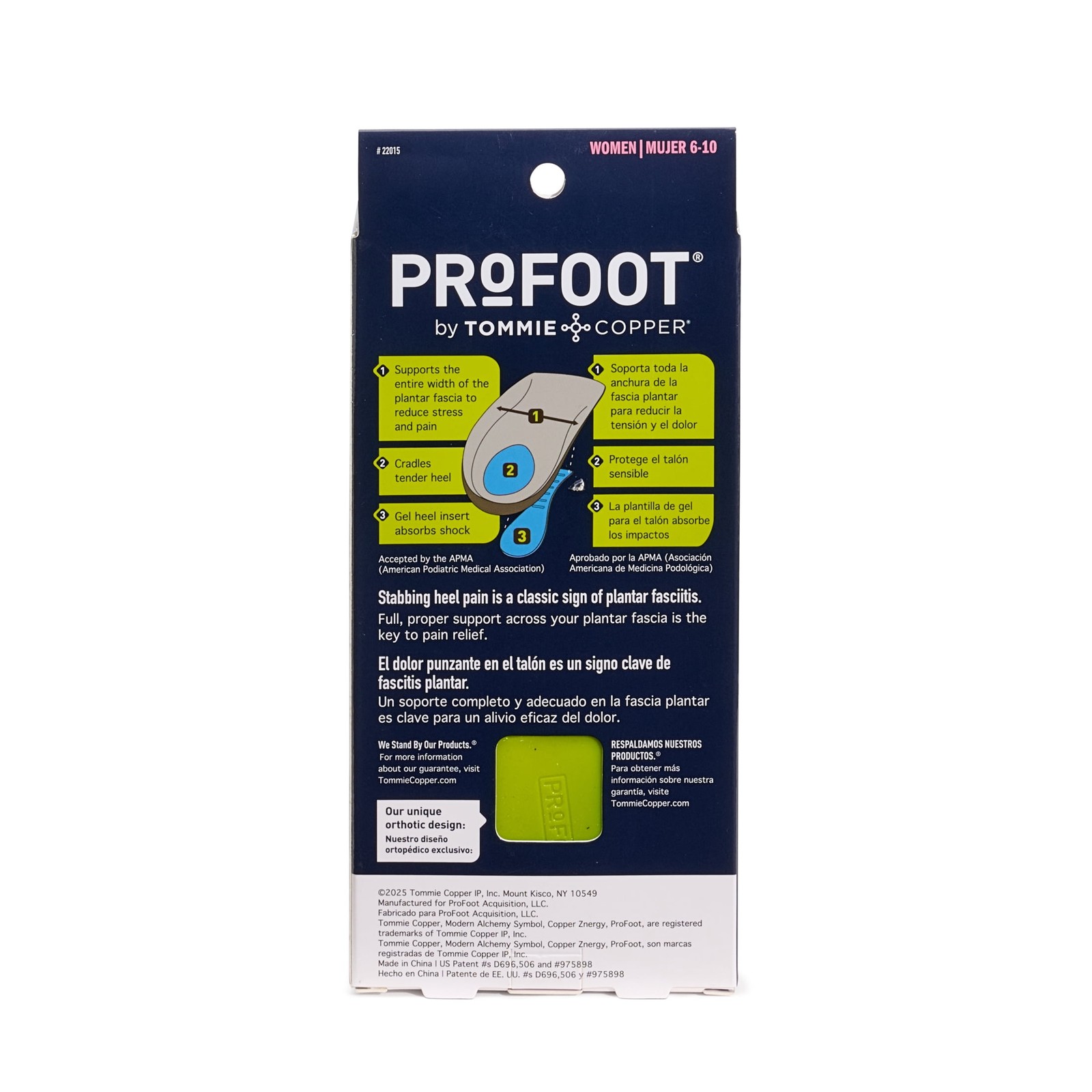 (3 pack) Plantar Fasciitis Orthotic Insoles, Womens 6-11, 1 Pair